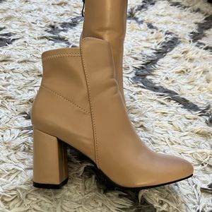 Nude dressy boots